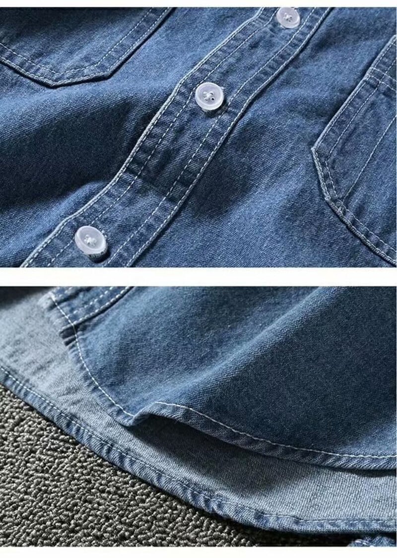 Vintage τζιν casual πουκάμισο ανδρικό μακρυμάνικο τζιν μπουφάν Ιαπωνικά streetwear φαρδιά εξωτερικά ρούχα 2024 Μόδα ανδρικά ρούχα