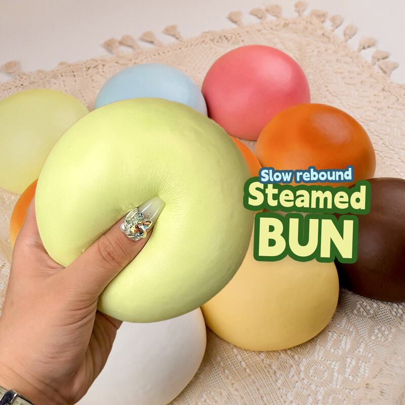 Mantou-Squishy stresszoldó játék, aranyos kínai nagy, puha, lassan kelő sajt, többféle színben kapható, 1 db