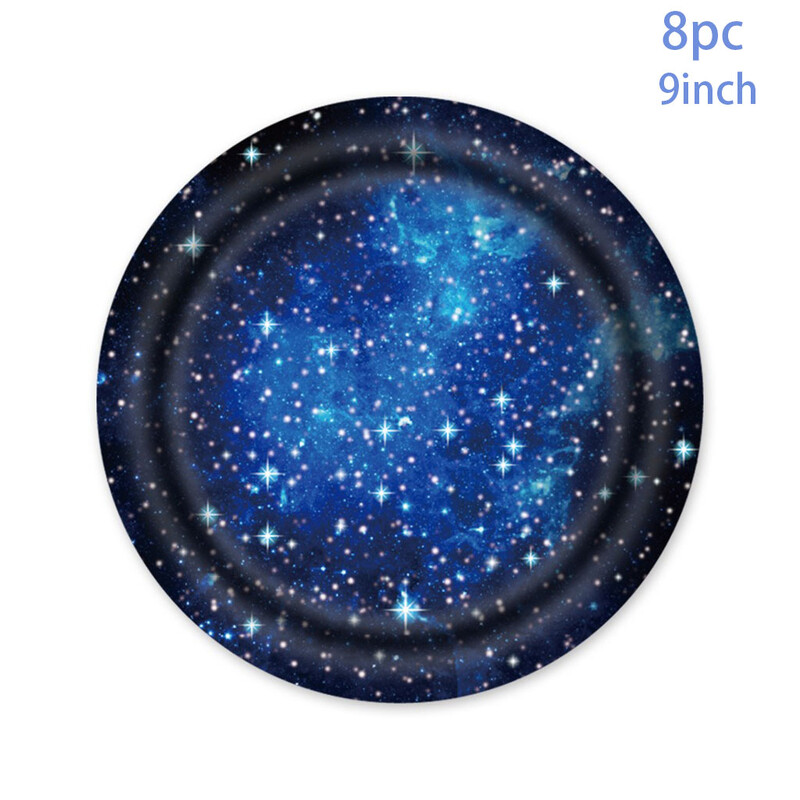 8Guests Zvaigžņotās debesis Tēma Dzimšanas dienas Vienreizlietojamie trauki Zils Nakts Zvaigžņotas Debess Šķīvji Krūzes Salvetes Daudz laimes dzimšanas dienas ballītes dekors