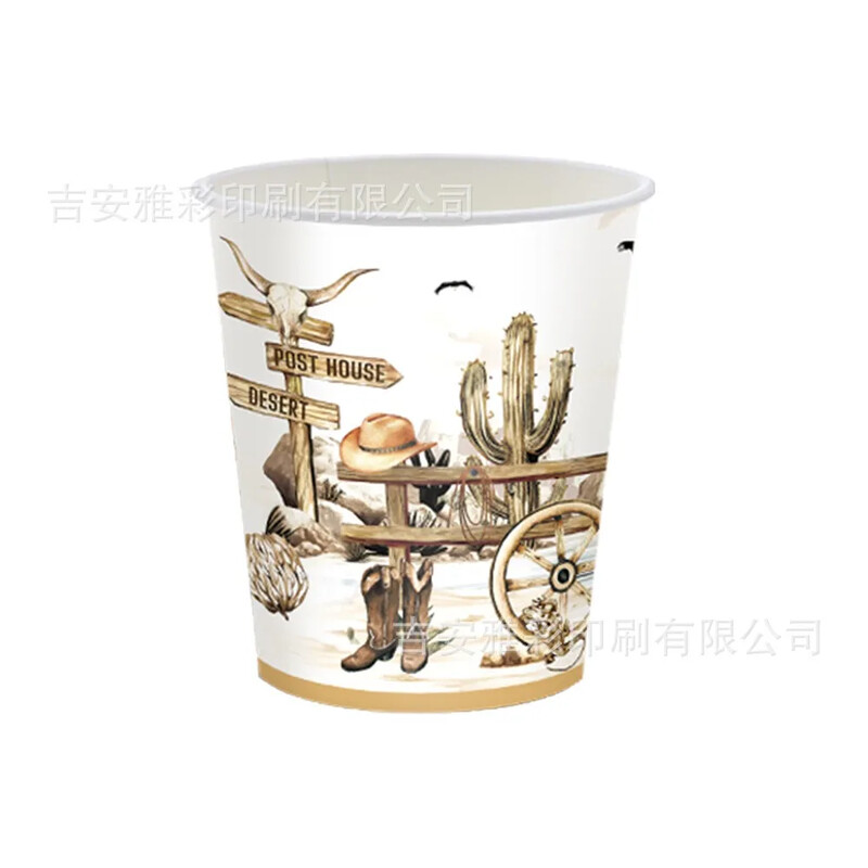 10Guests vadnyugati cowboy eldobható étkészlet mexikói kaktusz ló papír tányérok csésze gyerek boldog cowboy témájú születésnapi parti dekoráció