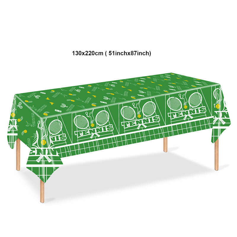 Tenisa sporta tematiski ballīšu galda piederumi.