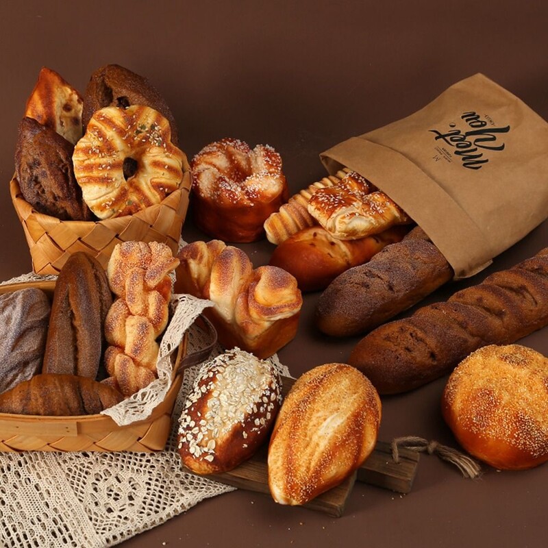 Ornamente artificiale pentru pâine falsă, baghetă franceză, prăjitură, panificație, artizanat pentru copii, decor de paște, jucărie, gogoși, simulare, model de bucătărie