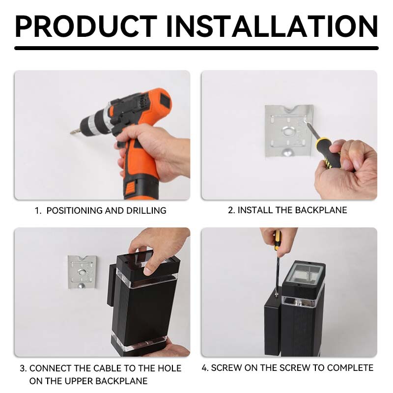 Dekora sienas lampa DIY spuldze E27 āra dārza kāpņu durvis ūdensnecaurlaidīgas aplikācijas lampas Gaismas ķermeņi Sadzīves tehnika Sienas LED gaismas