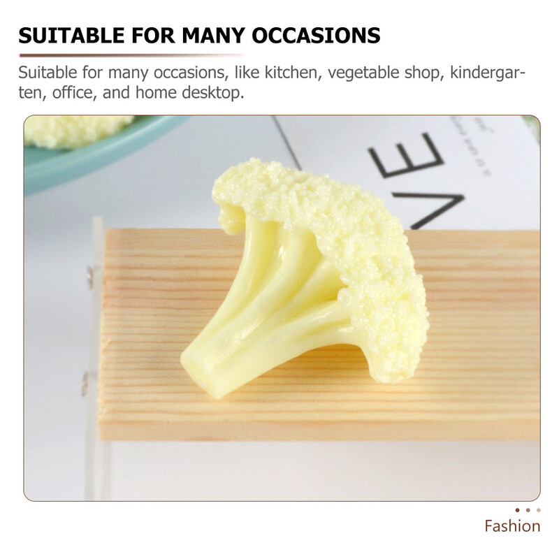 Karfiol modell műanyag brokkoli szelet élelmiszer kellékek valósághű szimuláció PVC hamisítvány dekorációhoz Szimulált hamisítvány