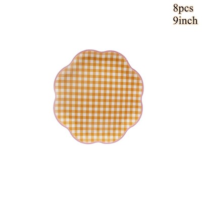 1 komplekts Augļi vienreizlietojamie galda trauki Apelsīnu citronu persiku šķīvji bērniem Vasaras augļu tematikā Daudz laimes dzimšanas dienas ballītes dekorācijas piederumi