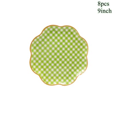 1 komplekts Augļi vienreizlietojamie galda trauki Apelsīnu citronu persiku šķīvji bērniem Vasaras augļu tematikā Daudz laimes dzimšanas dienas ballītes dekorācijas piederumi