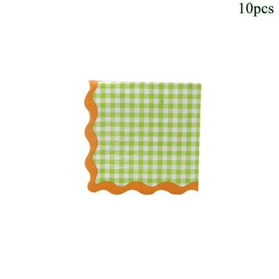 1 komplekts Augļi vienreizlietojamie galda trauki Apelsīnu citronu persiku šķīvji bērniem Vasaras augļu tematikā Daudz laimes dzimšanas dienas ballītes dekorācijas piederumi