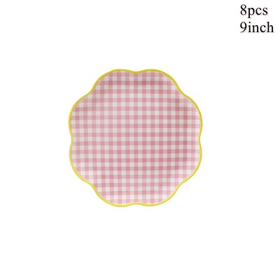 1 komplekts Augļi vienreizlietojamie galda trauki Apelsīnu citronu persiku šķīvji bērniem Vasaras augļu tematikā Daudz laimes dzimšanas dienas ballītes dekorācijas piederumi