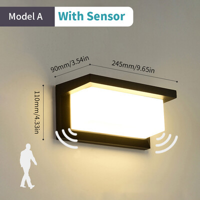 LED sieninės lempos šviesa AC85-265V 16W judesio radaro jutiklis šalta balta šilta balta ABS vandeniui atsparus modernus skirtas vidaus lauko namų dekoravimui