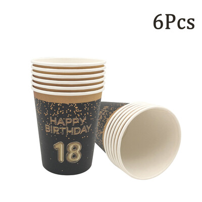 18 30 40 50 60 Daudz laimes dzimšanas dienā Papīra krūzes šķīvji Pieaugušajiem Apsveicam dzimšanas dienas ballītes jubilejas dekorēšanas piederumi