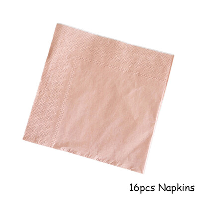 Kuldfoolium roosa Sünnipäevapeo kujundusega kooginõu Ühekordsed lauanõud Peotarbed Pabertaldrikutass Baby Shower