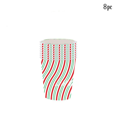 8Guests Jõulukommiteemalised ühekordsed paberist lauanõud Paberist kommitaldrikutopsid Salvrätikud Head 2025. aasta uut aastat jõulupeotarbed