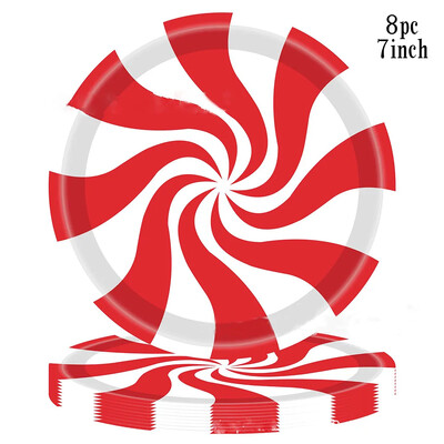 8Guests Jõulukommiteemalised ühekordsed paberist lauanõud Paberist kommitaldrikutopsid Salvrätikud Head 2025. aasta uut aastat jõulupeotarbed