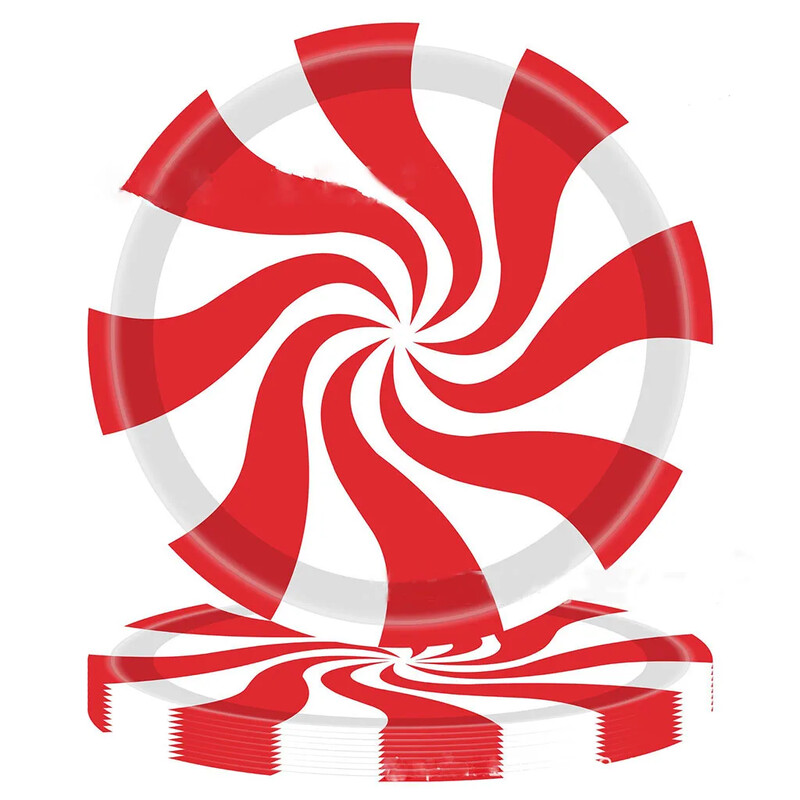 8Guests Jõulukommiteemalised ühekordsed paberist lauanõud Paberist kommitaldrikutopsid Salvrätikud Head 2025. aasta uut aastat jõulupeotarbed