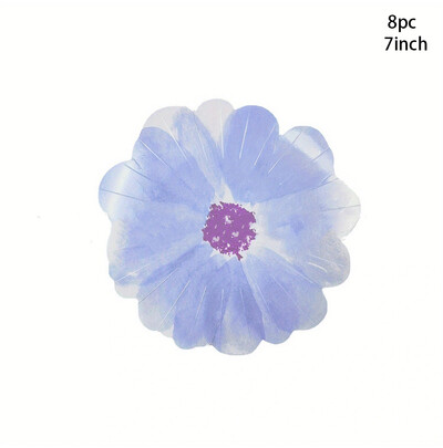 8 vnt gėlės formos vienkartinės lėkštės Pavasario piknikas gėlių lėkštės tortų lėkštės Happy Girls Gėlių tema Gimtadienio vakarėlio reikmenys