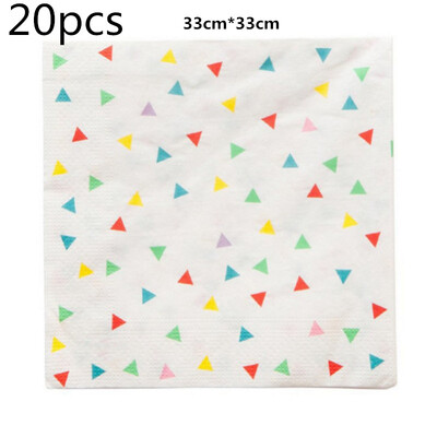 12 vnt. Vaikai Vaikai Merginų pobūvių Lėkštės Lėkštės Indų Puodelis Servetėlės Reresh Trikampio Stilius Vienkartiniai stalo įrankiai Stalo indai Tissue bokštas