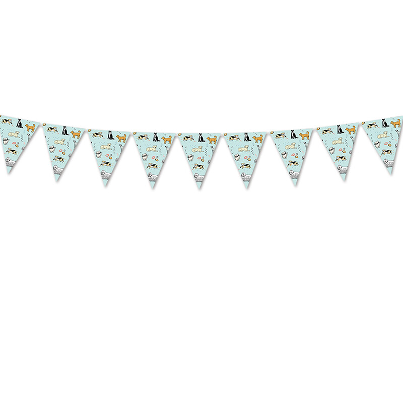 Šunų tematikos gimtadienio vakarėlio reikmenys Šuns formos vakarienės lėkštės, puodeliai, servetėlės Šunų tematikos vakarėlio indų rinkinys