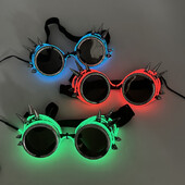 LED Steampunk Glasses Bar Φθορίζον πάρτι Halloween Christmas Holiday Rave Neon Music Glow Steampunk Sunglasses Y2k Decor