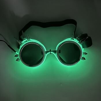 LED Steampunk Glasses Bar Fluorescent Party Halloween Christmas Holiday Rave Neon Music Glow Steampunk Sunglasses Y2k Decor