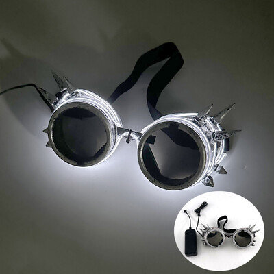 LED Steampunk Glasses Bar Φθορίζον πάρτι Halloween Christmas Holiday Rave Neon Music Glow Steampunk Sunglasses Y2k Decor
