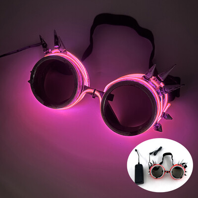 LED Steampunk Glasses Bar Φθορίζον πάρτι Halloween Christmas Holiday Rave Neon Music Glow Steampunk Sunglasses Y2k Decor