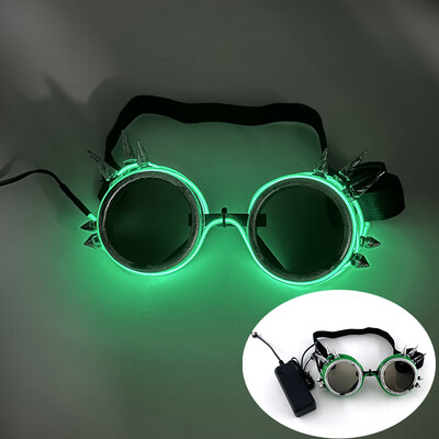 LED Steampunk Glasses Bar Φθορίζον πάρτι Halloween Christmas Holiday Rave Neon Music Glow Steampunk Sunglasses Y2k Decor