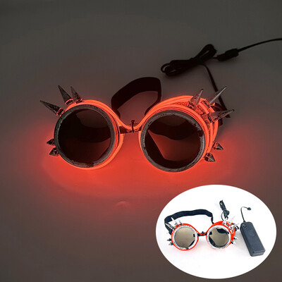 LED Steampunk Glasses Bar Φθορίζον πάρτι Halloween Christmas Holiday Rave Neon Music Glow Steampunk Sunglasses Y2k Decor
