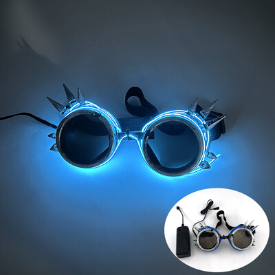 LED Steampunk Glasses Bar Φθορίζον πάρτι Halloween Christmas Holiday Rave Neon Music Glow Steampunk Sunglasses Y2k Decor