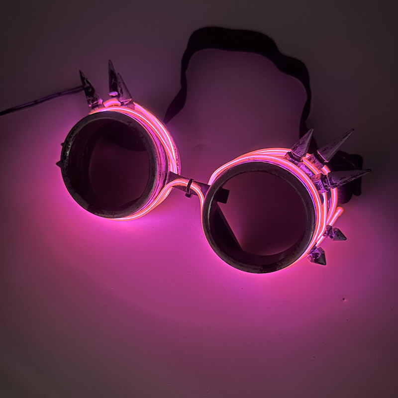 LED Steampunk Glasses Bar Φθορίζον πάρτι Halloween Christmas Holiday Rave Neon Music Glow Steampunk Sunglasses Y2k Decor