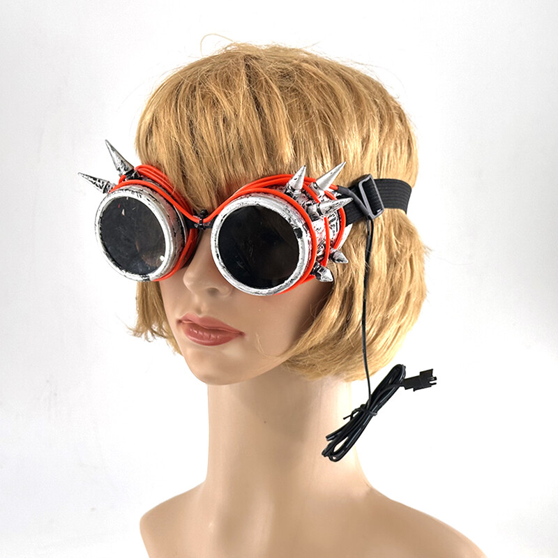 LED Steampunk Glasses Bar Φθορίζον πάρτι Halloween Christmas Holiday Rave Neon Music Glow Steampunk Sunglasses Y2k Decor