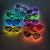 Šviesos diodų neoniniai širdies formos akiniai moterims Lady Fluorescent Bars DJ Party Kalėdų Naujųjų Metų Nuotaka bus Vestuvių Rave Aksesuarai