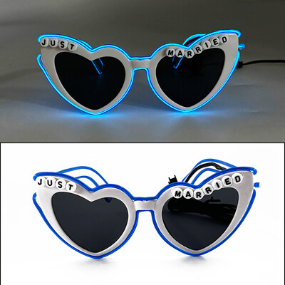 Šviesos diodų neoniniai širdies formos akiniai moterims Lady Fluorescent Bars DJ Party Kalėdų Naujųjų Metų Nuotaka bus Vestuvių Rave Aksesuarai