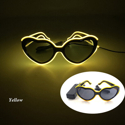 Šviesos diodų neoniniai širdies formos akiniai moterims Lady Fluorescent Bars DJ Party Kalėdų Naujųjų Metų Nuotaka bus Vestuvių Rave Aksesuarai