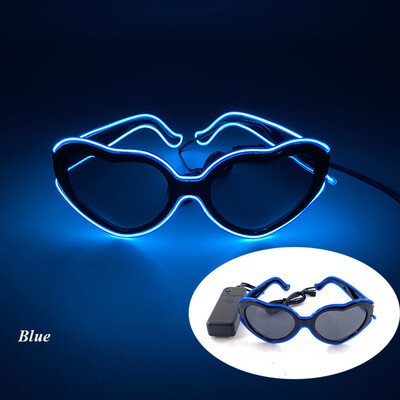 Šviesos diodų neoniniai širdies formos akiniai moterims Lady Fluorescent Bars DJ Party Kalėdų Naujųjų Metų Nuotaka bus Vestuvių Rave Aksesuarai