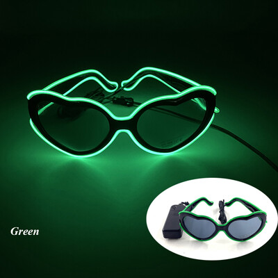 Šviesos diodų neoniniai širdies formos akiniai moterims Lady Fluorescent Bars DJ Party Kalėdų Naujųjų Metų Nuotaka bus Vestuvių Rave Aksesuarai