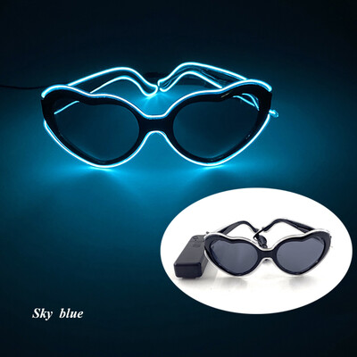 Šviesos diodų neoniniai širdies formos akiniai moterims Lady Fluorescent Bars DJ Party Kalėdų Naujųjų Metų Nuotaka bus Vestuvių Rave Aksesuarai