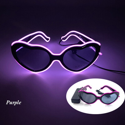 Šviesos diodų neoniniai širdies formos akiniai moterims Lady Fluorescent Bars DJ Party Kalėdų Naujųjų Metų Nuotaka bus Vestuvių Rave Aksesuarai