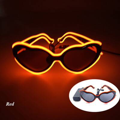 Šviesos diodų neoniniai širdies formos akiniai moterims Lady Fluorescent Bars DJ Party Kalėdų Naujųjų Metų Nuotaka bus Vestuvių Rave Aksesuarai
