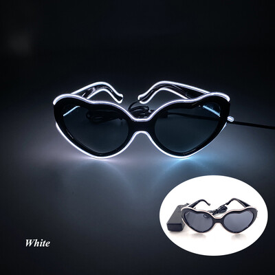 Šviesos diodų neoniniai širdies formos akiniai moterims Lady Fluorescent Bars DJ Party Kalėdų Naujųjų Metų Nuotaka bus Vestuvių Rave Aksesuarai