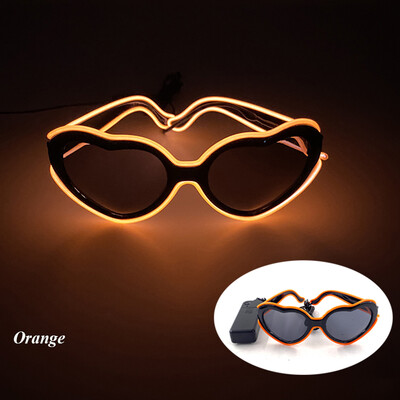 Šviesos diodų neoniniai širdies formos akiniai moterims Lady Fluorescent Bars DJ Party Kalėdų Naujųjų Metų Nuotaka bus Vestuvių Rave Aksesuarai