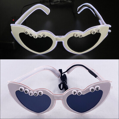 Γυαλιά ηλίου ρετρό LED που αναβοσβήνουν για γυναίκες Διακόσμηση για πάρτι γάμου Ροζ καρδιά γυαλιά Bride to be Glasses