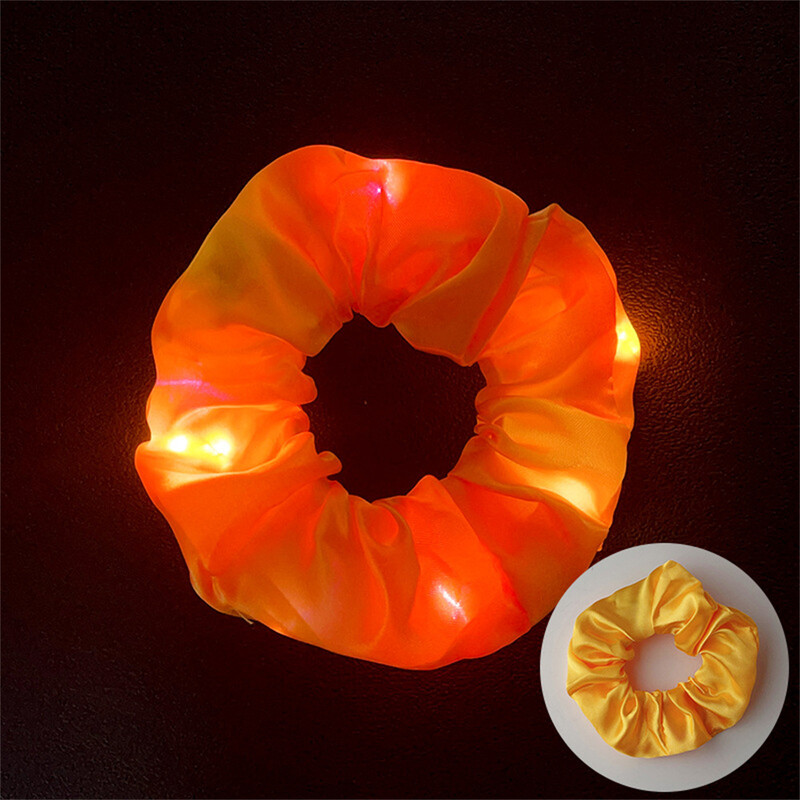 Bandă de păr luminoasă cu LED pentru fete, cu coadă de cal elastică, care strălucește în întuneric, frânghie de păr, pentru petrecere, accesorii pentru păr, 1 buc.