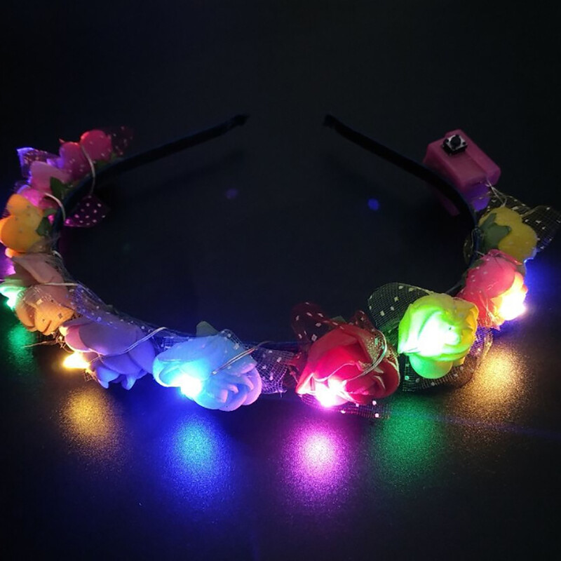10 vnt LED moterų mergaičių šviečiantis galvos apdangalas nuotakos gėlių vainikas, neoninis vakarėlis, dovanų vainikas, vestuvių gimtadienis, šviečiantis festivalis