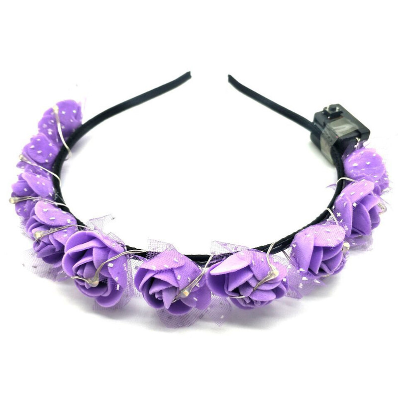 10 vnt LED moterų mergaičių šviečiantis galvos apdangalas nuotakos gėlių vainikas, neoninis vakarėlis, dovanų vainikas, vestuvių gimtadienis, šviečiantis festivalis