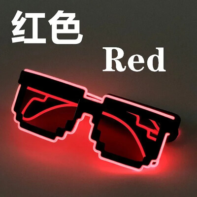 EL Wire 8 bites szemüvegek LED-es villogó szemüvegek Glowing Party Kellékek Világító szemüvegek Bright Light Festival Party Glow Napszemüvegek