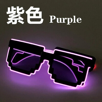 EL Wire 8 bites szemüvegek LED-es villogó szemüvegek Glowing Party Kellékek Világító szemüvegek Bright Light Festival Party Glow Napszemüvegek