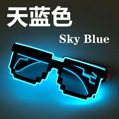 EL Wire 8 bites szemüvegek LED-es villogó szemüvegek Glowing Party Kellékek Világító szemüvegek Bright Light Festival Party Glow Napszemüvegek