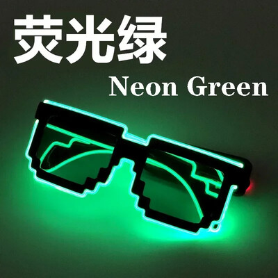 EL Wire 8 bites szemüvegek LED-es villogó szemüvegek Glowing Party Kellékek Világító szemüvegek Bright Light Festival Party Glow Napszemüvegek