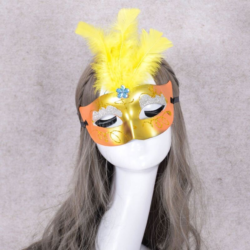 5 τμχ Halloween LED Light Up Feather Mask Gold Laning Plated Masquerade Mardi Gras Glow in the Dark Party
