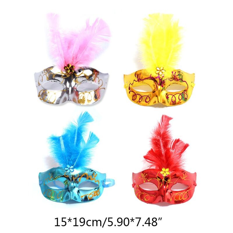 5 τμχ Halloween LED Light Up Feather Mask Gold Laning Plated Masquerade Mardi Gras Glow in the Dark Party